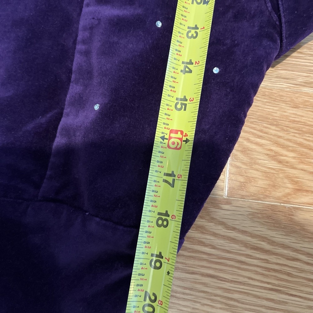 Quacker Factory Purple Jacket 1X Women's Velvet Rhinestone Zip Up Brooch Extra - Picture 11 of 12